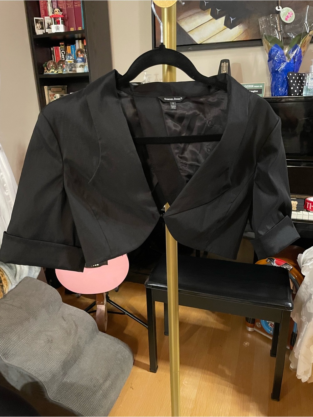 Samuel Dong Black Cropped Bolero Jacket